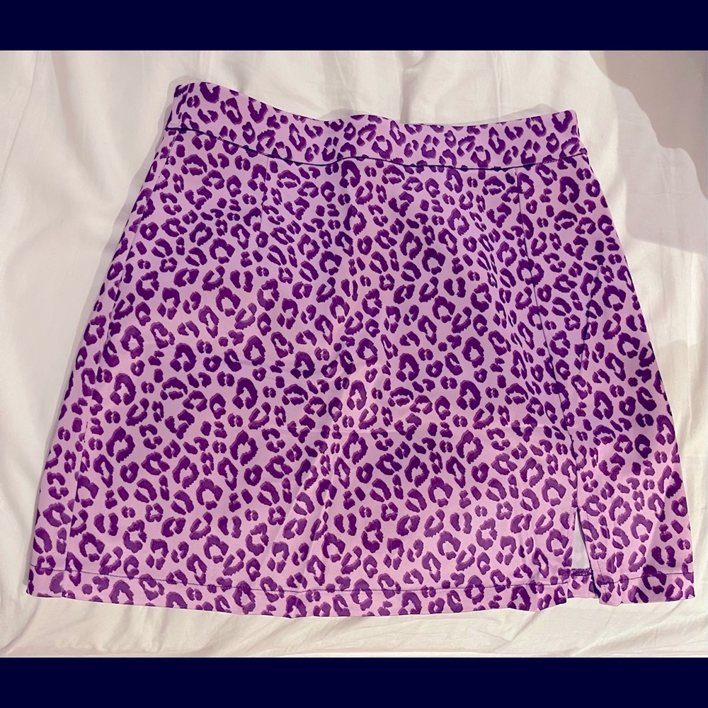 DELIA*S Purple Leopard Print Skirt - M